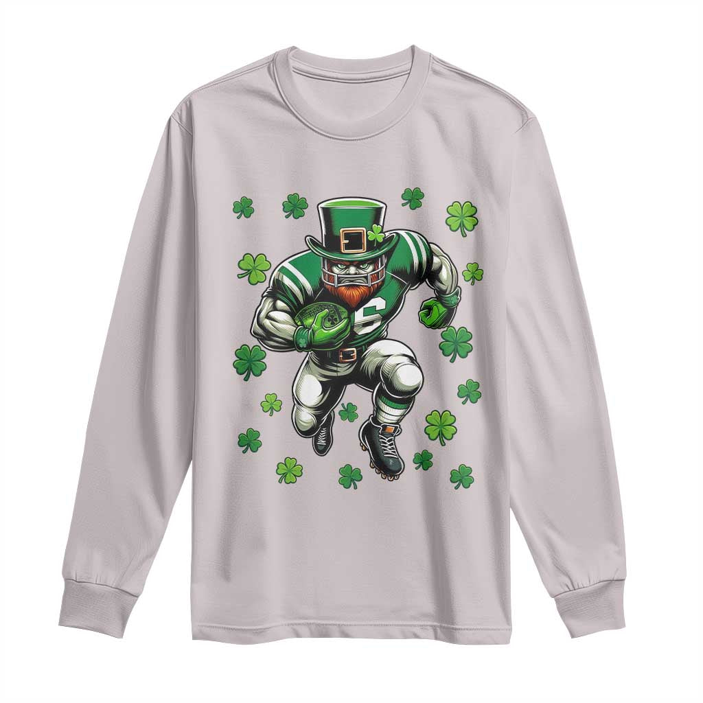 Leprechaun Football Dabbing Pose Long Sleeve Shirt Lucky Irish Gift