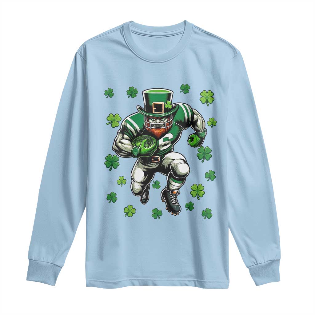 Leprechaun Football Dabbing Pose Long Sleeve Shirt Lucky Irish Gift