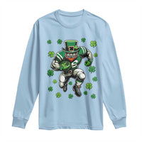 Leprechaun Football Dabbing Pose Long Sleeve Shirt Lucky Irish Gift
