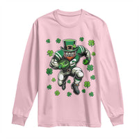 Leprechaun Football Dabbing Pose Long Sleeve Shirt Lucky Irish Gift