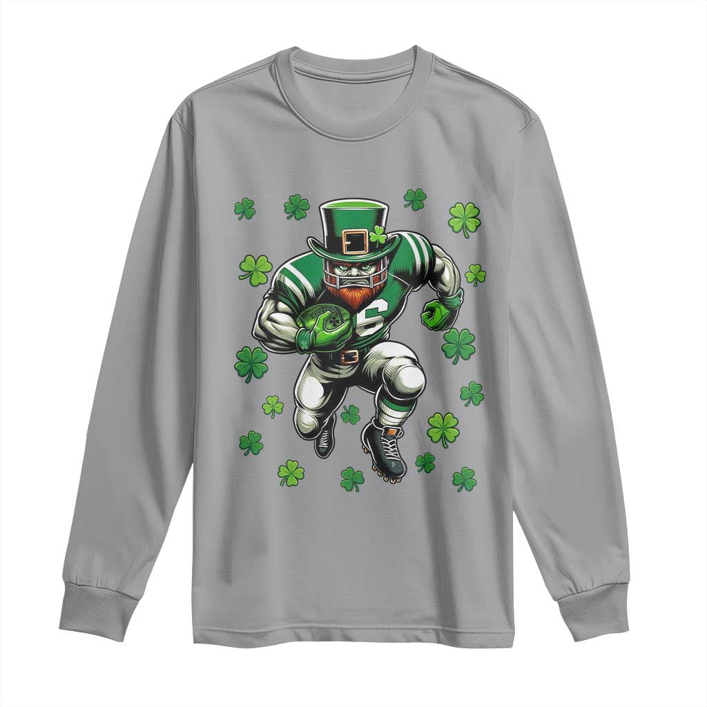 Leprechaun Football Dabbing Pose Long Sleeve Shirt Lucky Irish Gift
