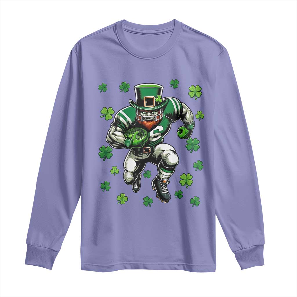Leprechaun Football Dabbing Pose Long Sleeve Shirt Lucky Irish Gift