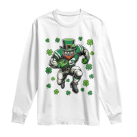 Leprechaun Football Dabbing Pose Long Sleeve Shirt Lucky Irish Gift