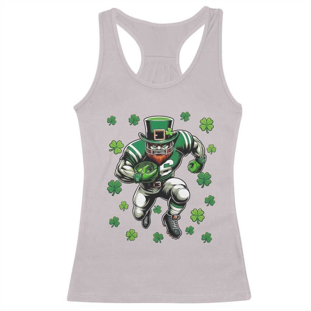 Leprechaun Football Dabbing Pose Racerback Tank Top Lucky Irish Gift