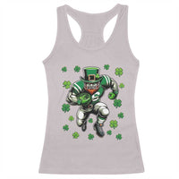 Leprechaun Football Dabbing Pose Racerback Tank Top Lucky Irish Gift