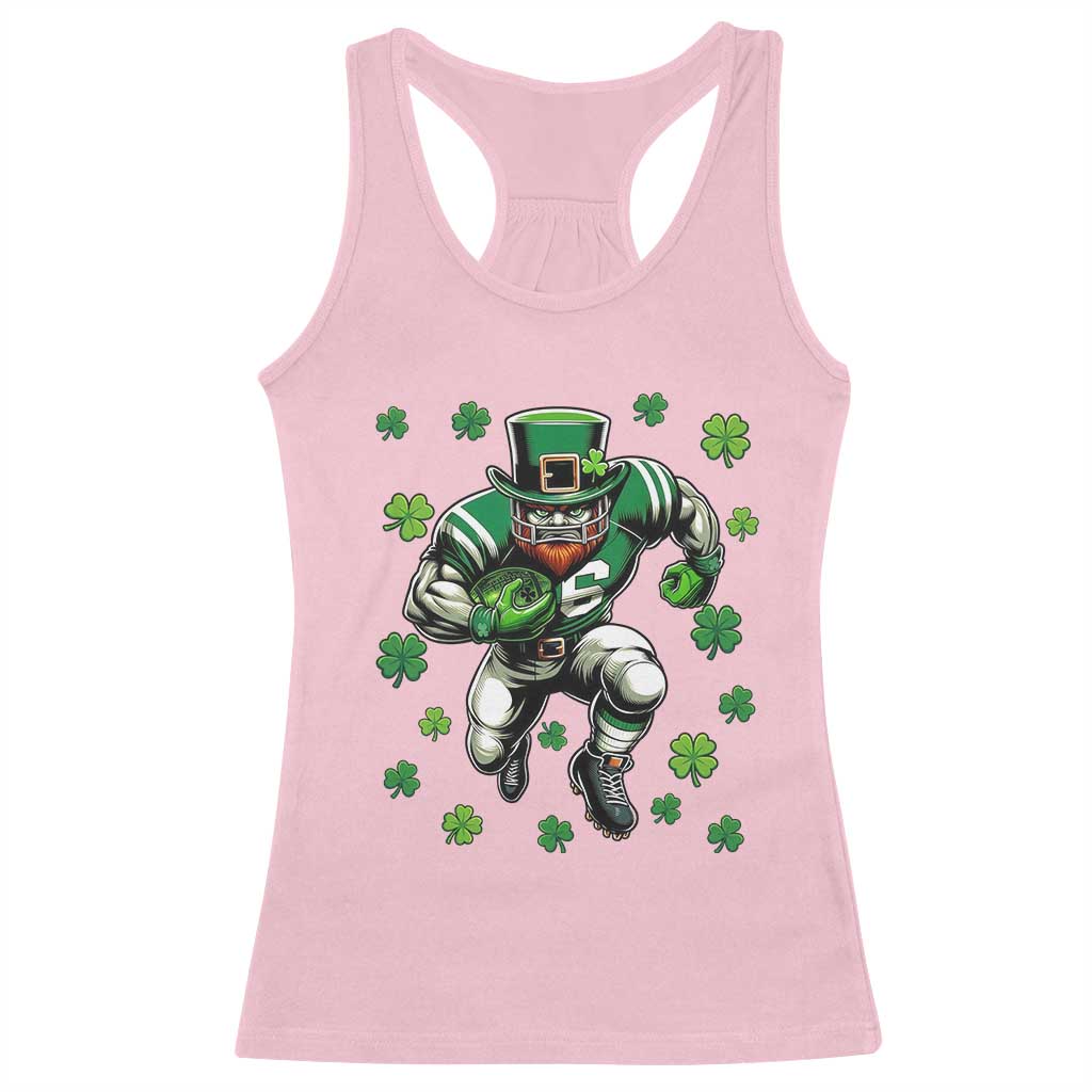 Leprechaun Football Dabbing Pose Racerback Tank Top Lucky Irish Gift