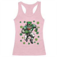 Leprechaun Football Dabbing Pose Racerback Tank Top Lucky Irish Gift