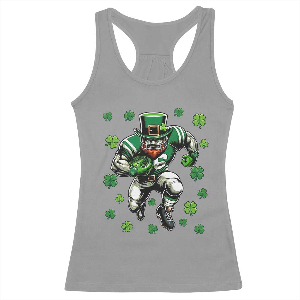 Leprechaun Football Dabbing Pose Racerback Tank Top Lucky Irish Gift