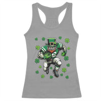 Leprechaun Football Dabbing Pose Racerback Tank Top Lucky Irish Gift