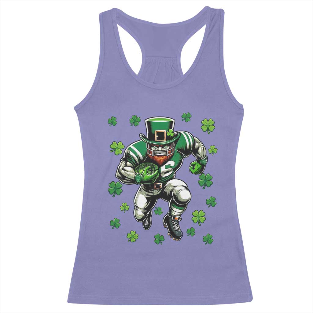 Leprechaun Football Dabbing Pose Racerback Tank Top Lucky Irish Gift