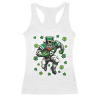 Leprechaun Football Dabbing Pose Racerback Tank Top Lucky Irish Gift