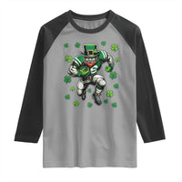 Leprechaun Football Dabbing Pose Raglan Shirt Lucky Irish Gift
