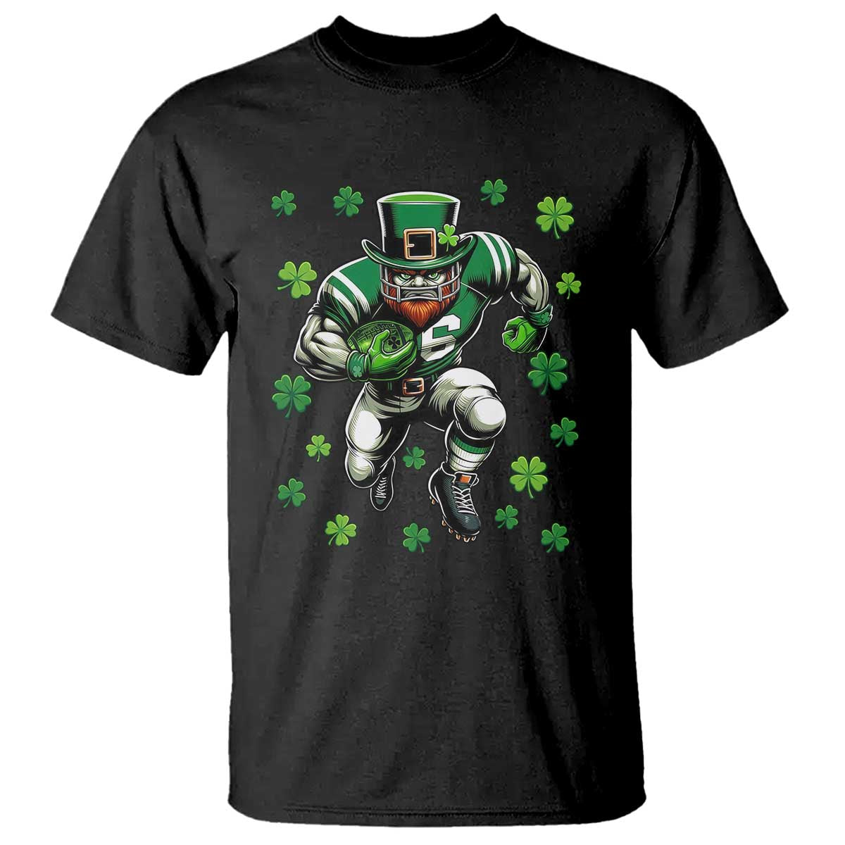 Leprechaun Football Dabbing Pose T Shirt Lucky Irish Gift