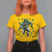 Leprechaun Football Dabbing Pose T Shirt For Women Lucky Irish Gift