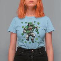 Leprechaun Football Dabbing Pose T Shirt For Women Lucky Irish Gift