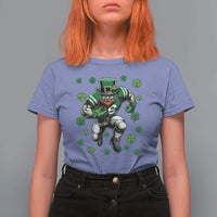 Leprechaun Football Dabbing Pose T Shirt For Women Lucky Irish Gift