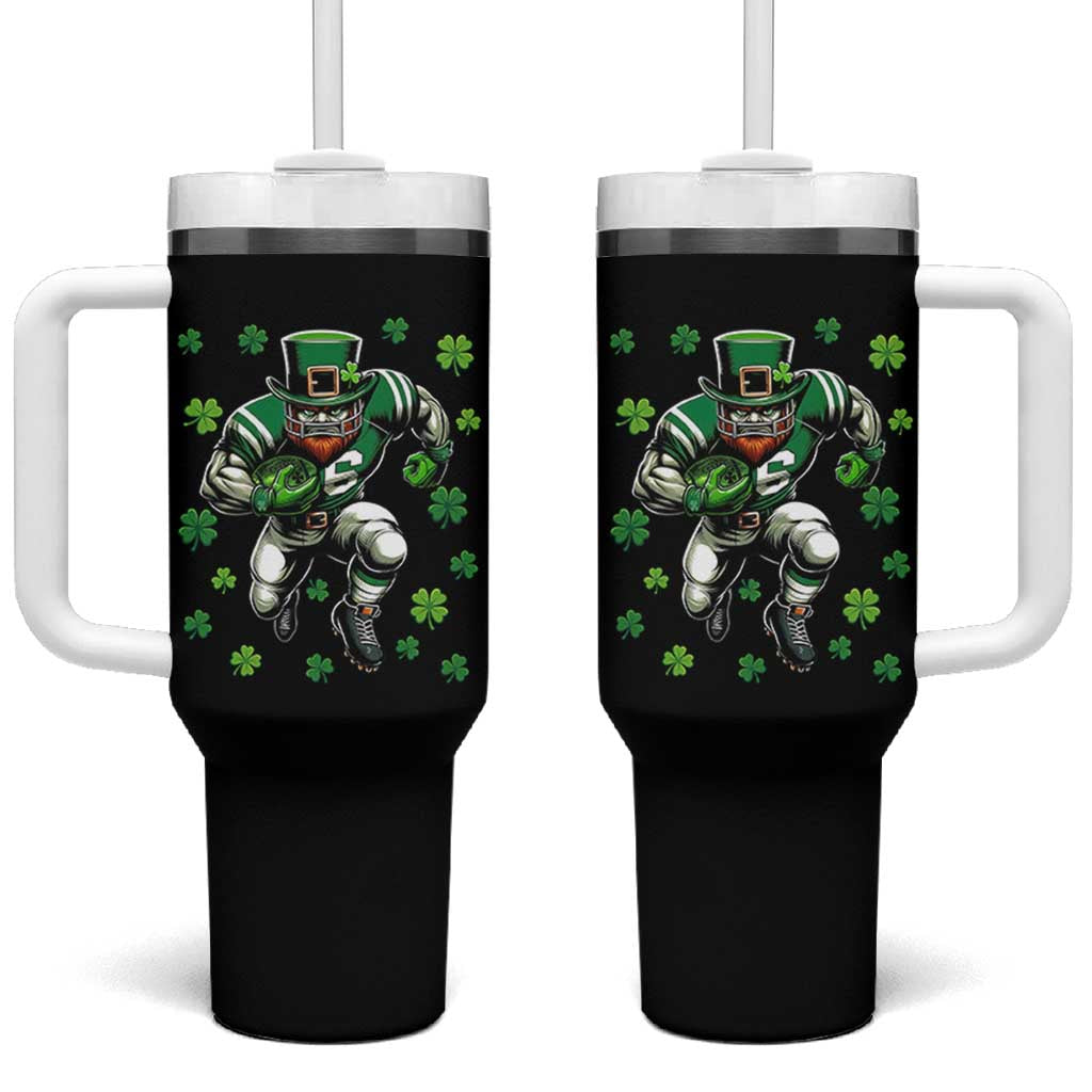 Leprechaun Football Dabbing Pose Tumbler With Handle Lucky Irish Gift