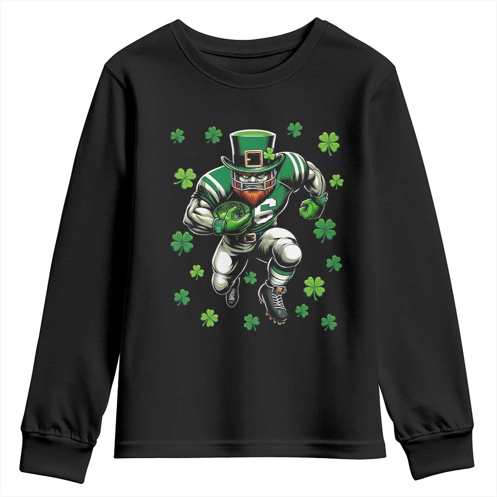 Leprechaun Football Dabbing Pose Youth Sweatshirt Lucky Irish Gift