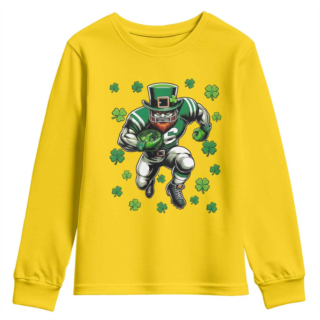 Leprechaun Football Dabbing Pose Youth Sweatshirt Lucky Irish Gift