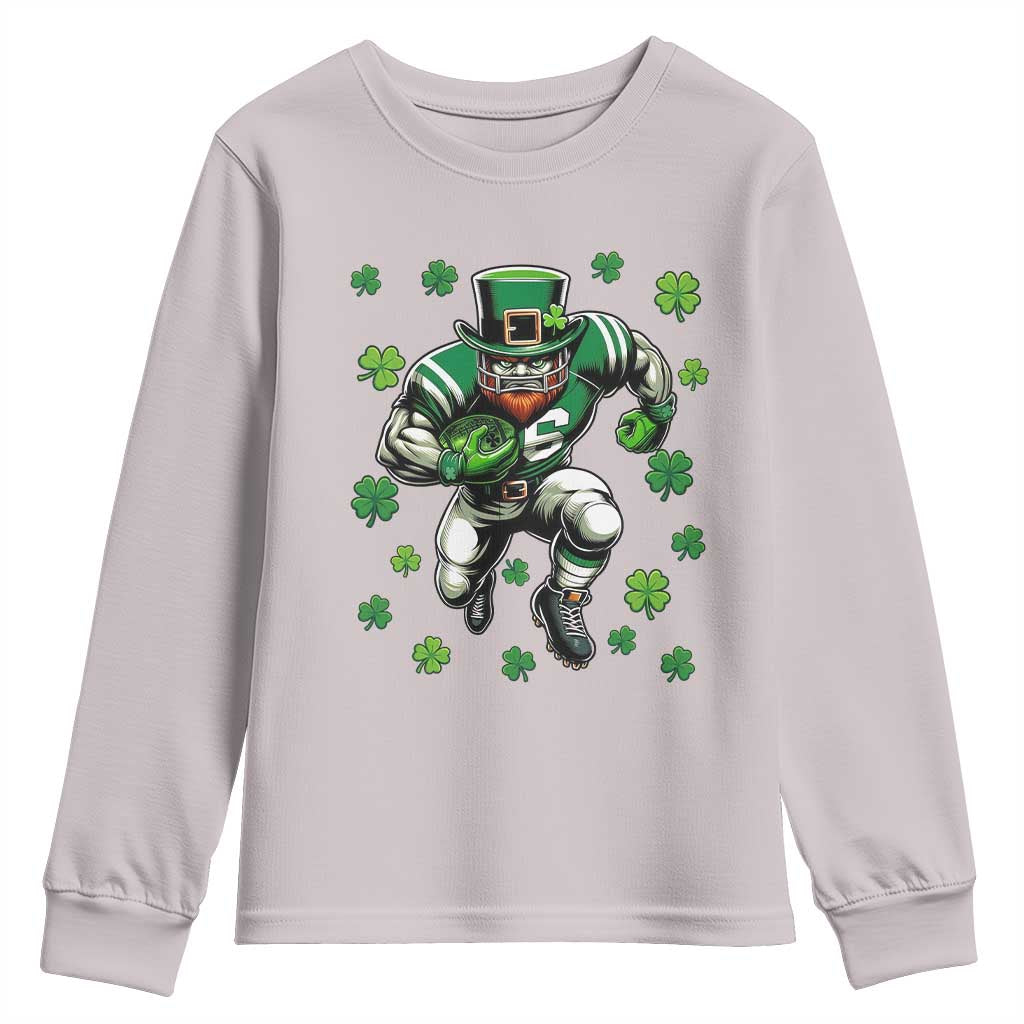Leprechaun Football Dabbing Pose Youth Sweatshirt Lucky Irish Gift