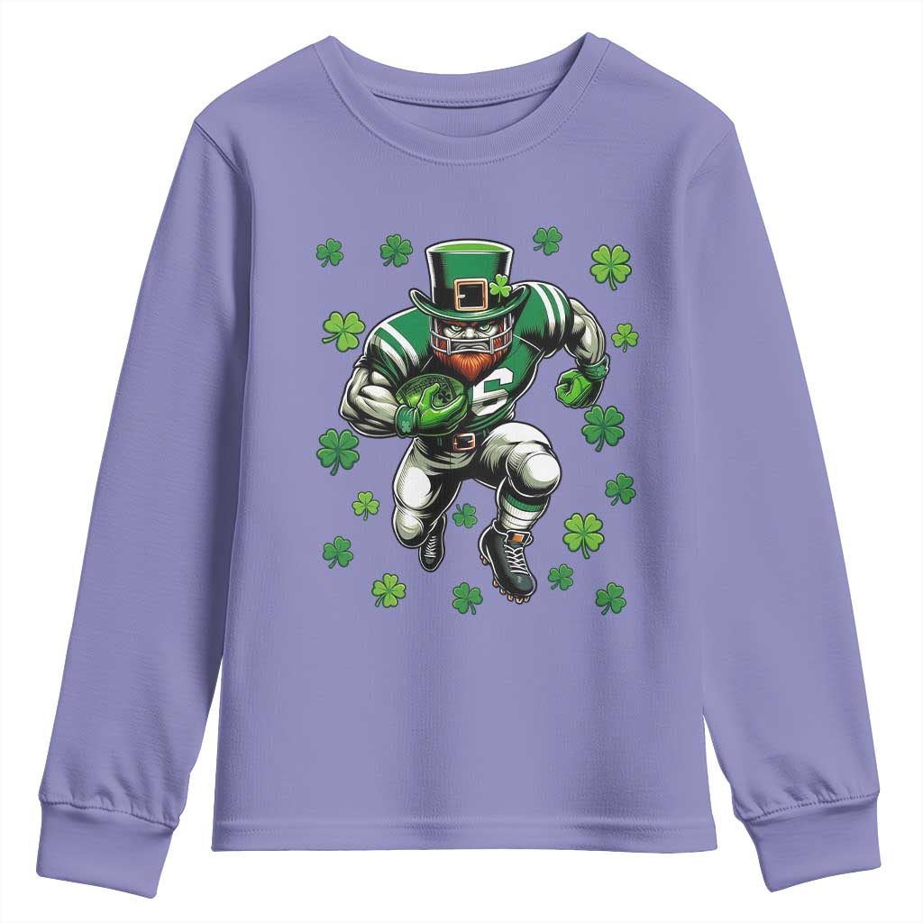 Leprechaun Football Dabbing Pose Youth Sweatshirt Lucky Irish Gift