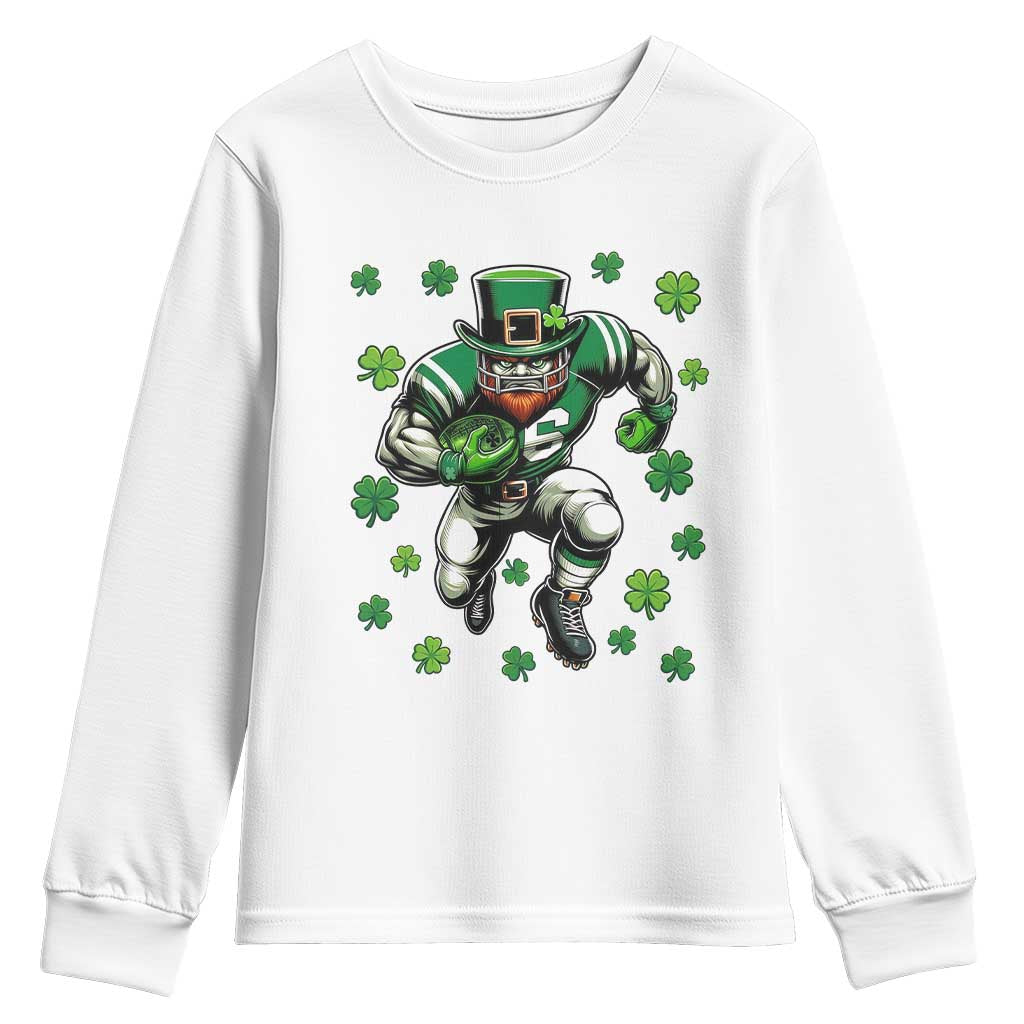 Leprechaun Football Dabbing Pose Youth Sweatshirt Lucky Irish Gift