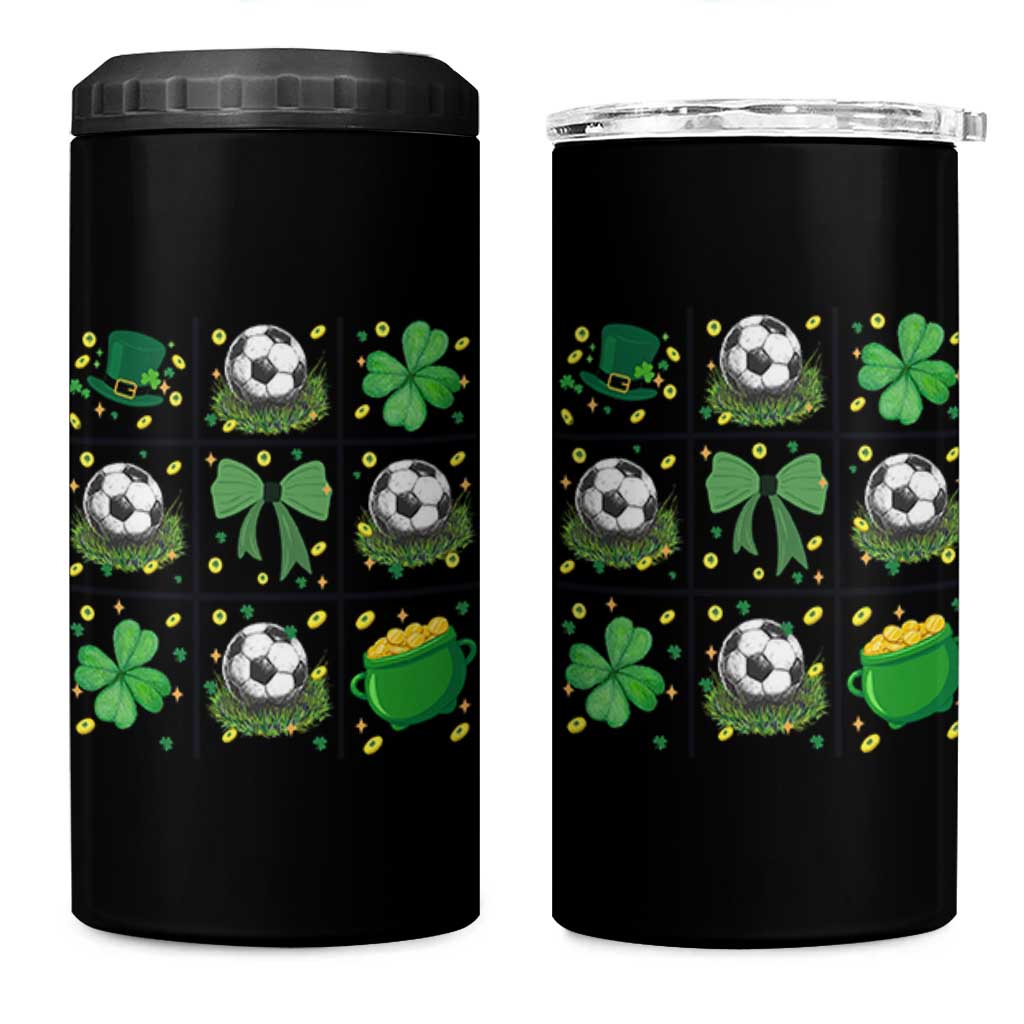 St Patricks Day Soccer 4 in 1 Can Cooler Tumbler Irish Pride Gift