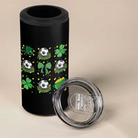 St Patricks Day Soccer 4 in 1 Can Cooler Tumbler Irish Pride Gift