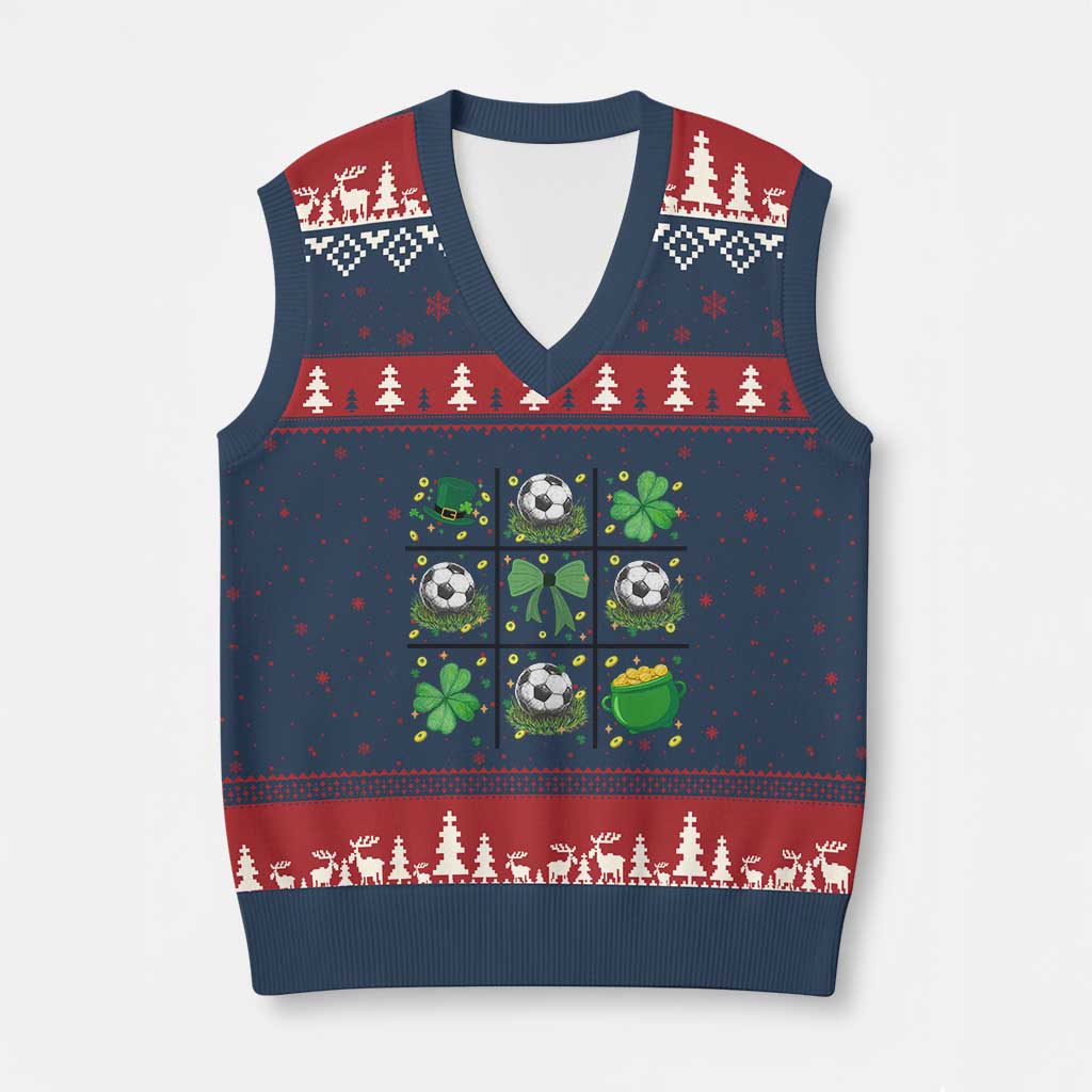 St Patricks Day Soccer V-Neck Knit Sweater Vest Irish Pride Gift