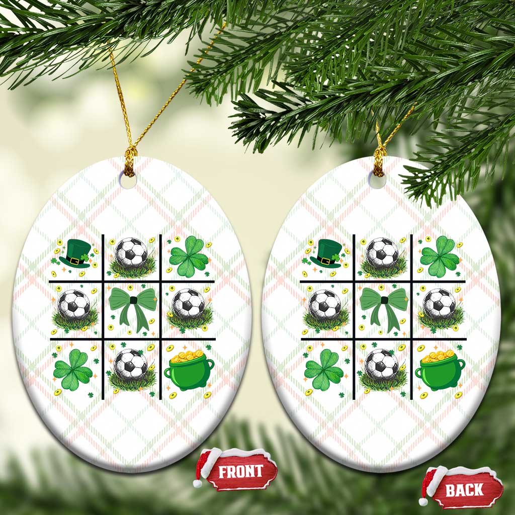 St Patricks Day Soccer Ceramic Ornament Irish Pride Gift