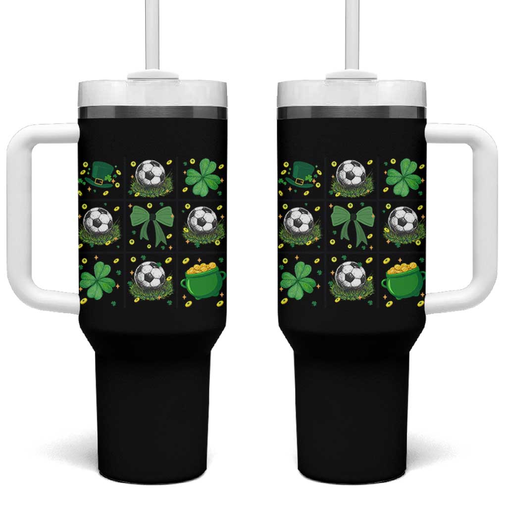 St Patricks Day Soccer Tumbler With Handle Irish Pride Gift