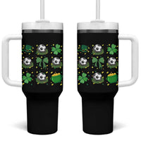 St Patricks Day Soccer Tumbler With Handle Irish Pride Gift