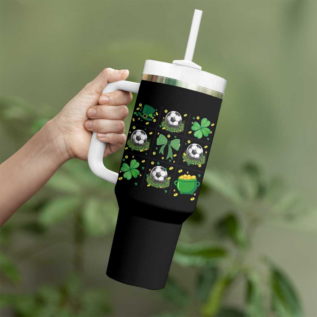 St Patricks Day Soccer Tumbler With Handle Irish Pride Gift