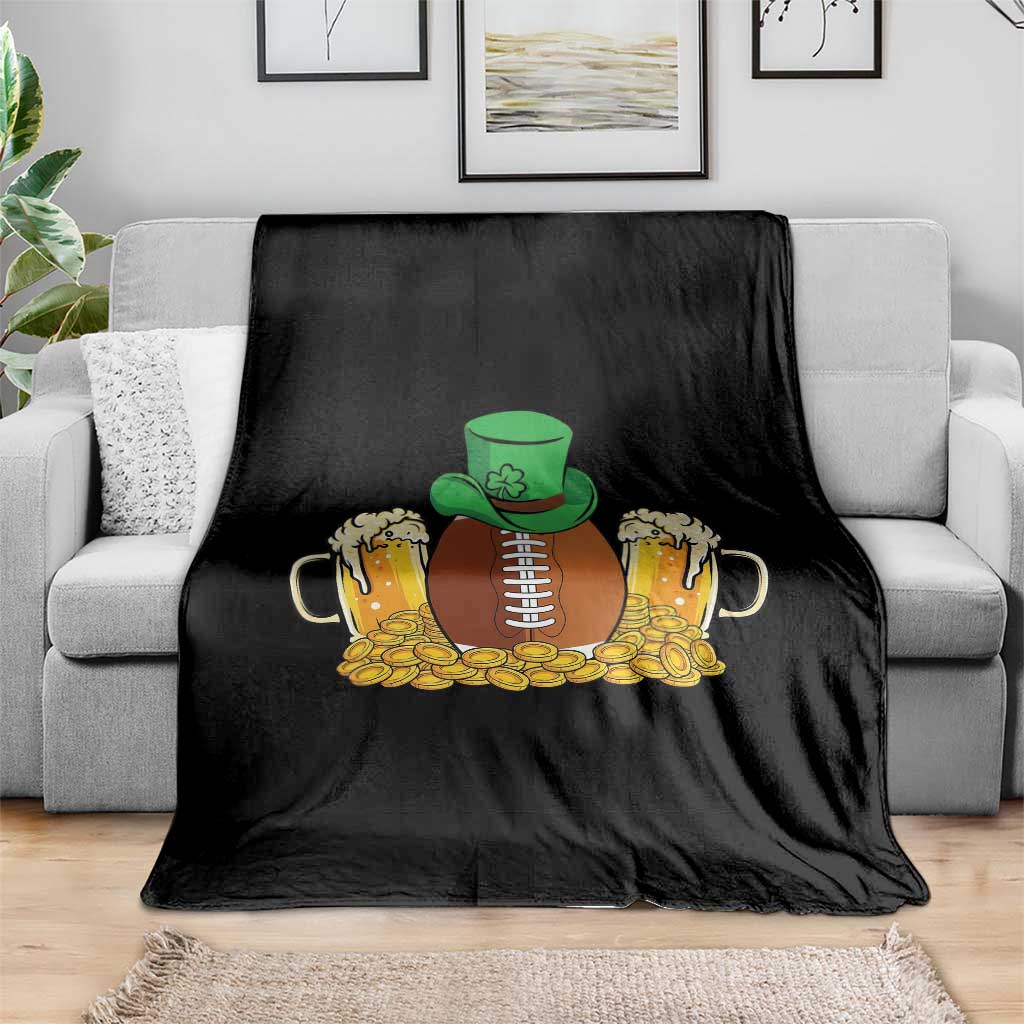 Funny Leprechaun Hat American Football Throw Blanket