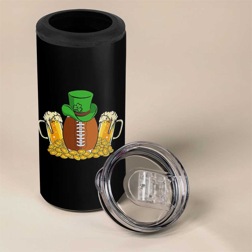 Funny Leprechaun Hat American Football 4 in 1 Can Cooler Tumbler