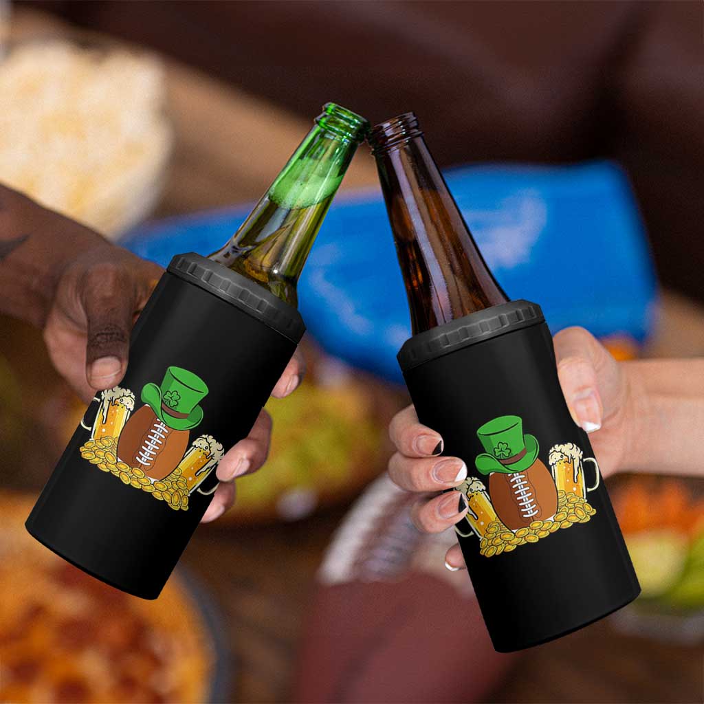Funny Leprechaun Hat American Football 4 in 1 Can Cooler Tumbler