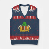Funny Leprechaun Hat American Football V-Neck Knit Sweater Vest