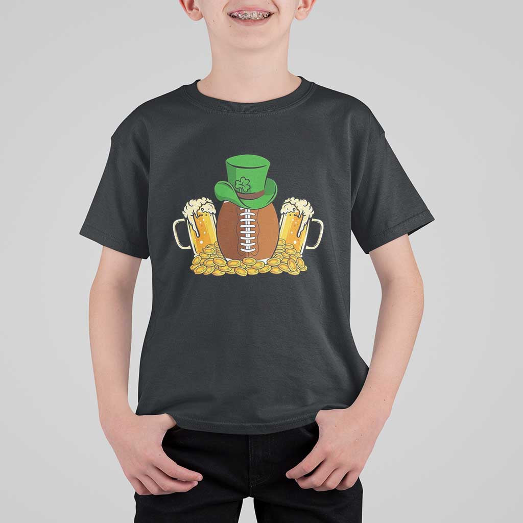 Funny Leprechaun Hat American Football T Shirt For Kid