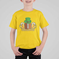 Funny Leprechaun Hat American Football T Shirt For Kid
