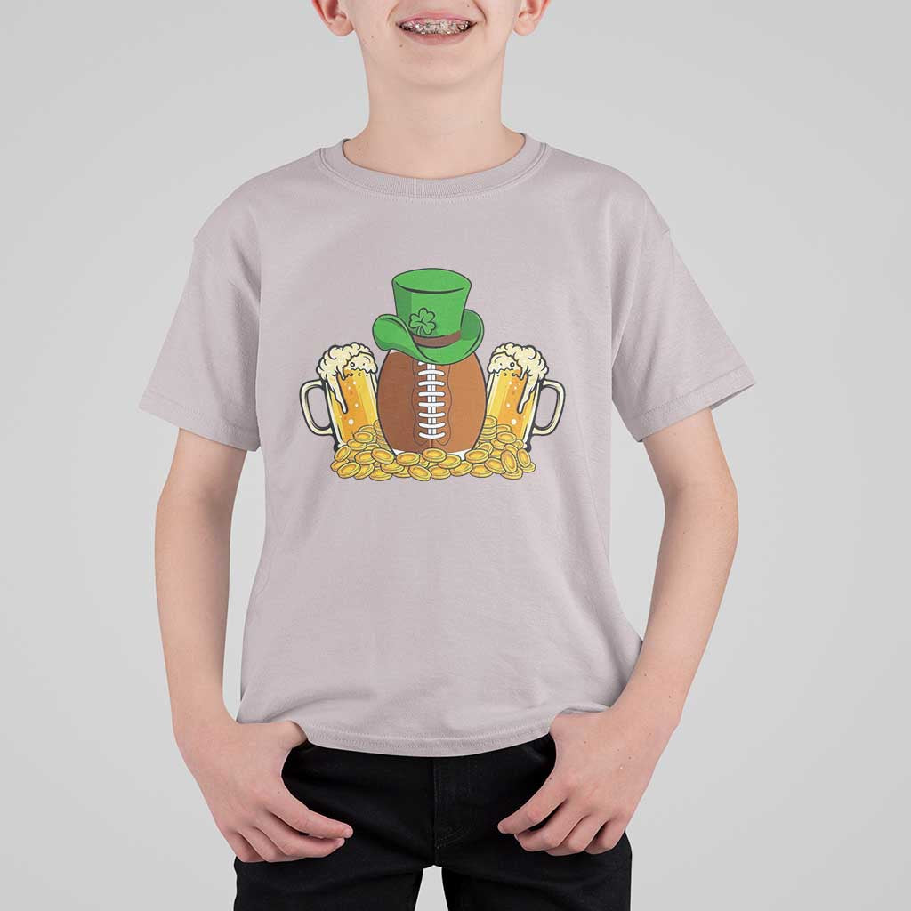 Funny Leprechaun Hat American Football T Shirt For Kid