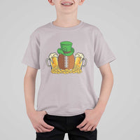 Funny Leprechaun Hat American Football T Shirt For Kid