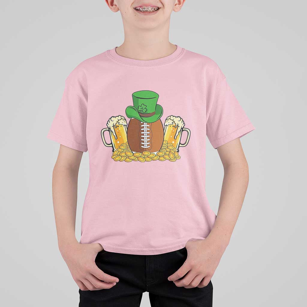 Funny Leprechaun Hat American Football T Shirt For Kid