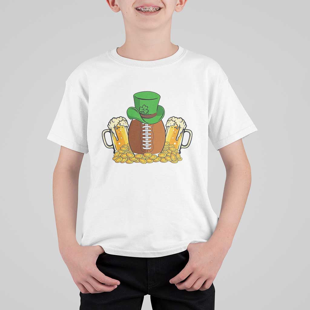 Funny Leprechaun Hat American Football T Shirt For Kid