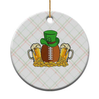 Funny Leprechaun Hat American Football Ceramic Ornament