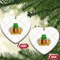 Funny Leprechaun Hat American Football Ceramic Ornament
