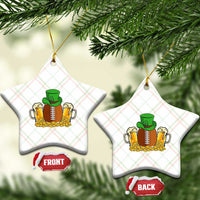 Funny Leprechaun Hat American Football Ceramic Ornament