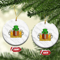 Funny Leprechaun Hat American Football Ceramic Ornament
