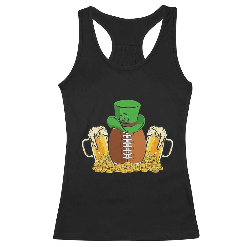 Funny Leprechaun Hat American Football Racerback Tank Top