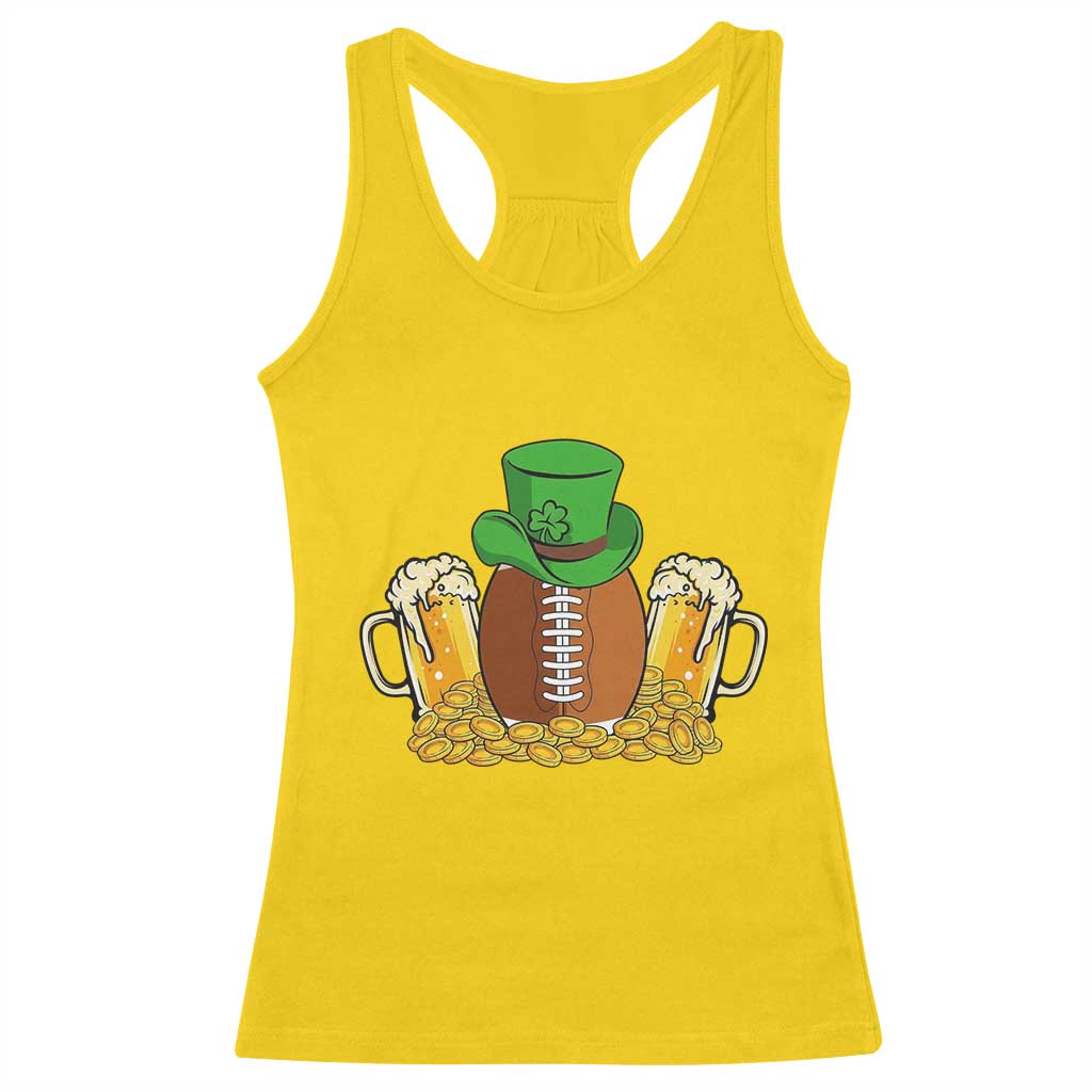 Funny Leprechaun Hat American Football Racerback Tank Top