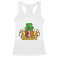 Funny Leprechaun Hat American Football Racerback Tank Top